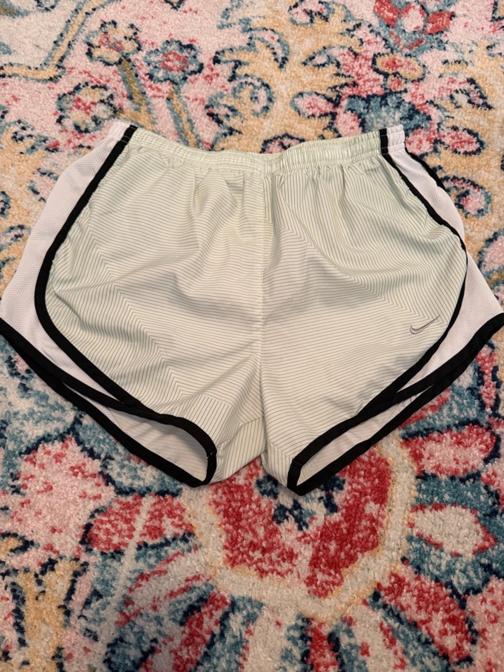 Nike Women’s Mint Green Athletic Running Shorts with Black Trim